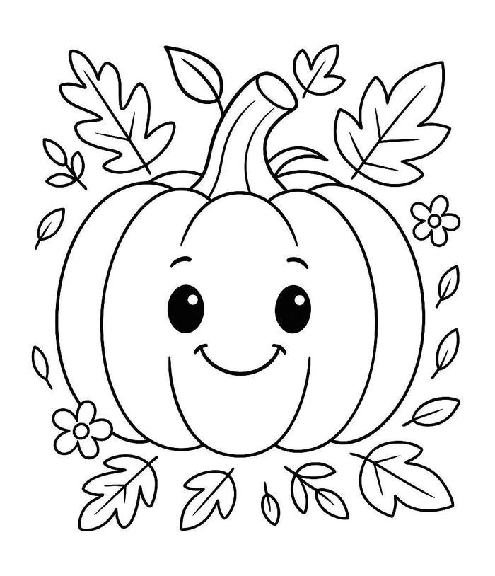 Hình tranh tô màu quả bí hallowen mặt ngộ nghĩnh