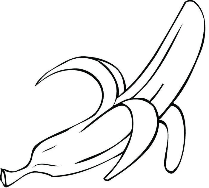 Hình tranh tô màu quả chuối cho bé