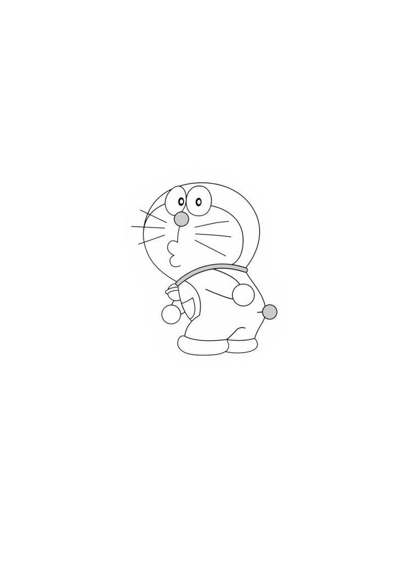 Hình vẽ mèo máy dễ thương tranh tô màu Doraemon