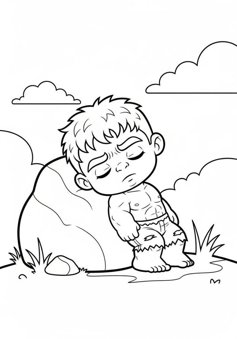 Hình vẽ siêu anh hùng cơ bắp tranh tô màu Hulk