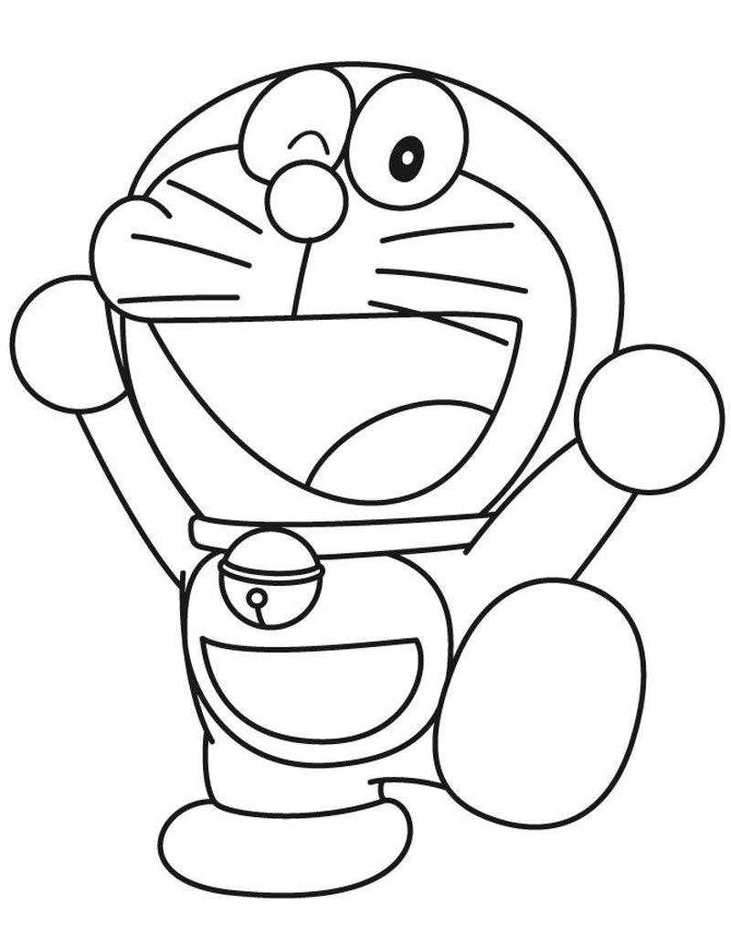 Hình vẽ tranh tô màu Doraemon ngộ nghĩnh