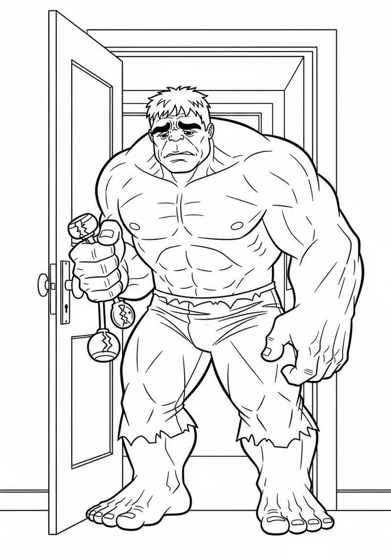 Hình vẽ tranh tô màu Hulk cho trẻ em