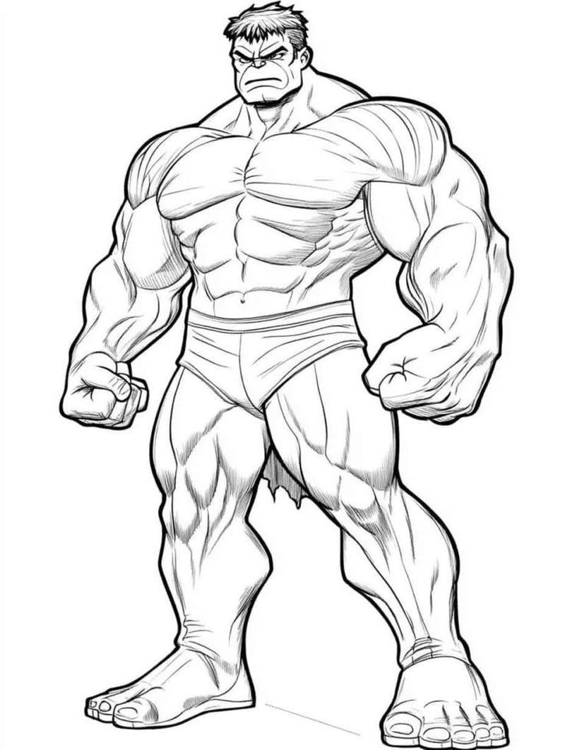 Mẫu tranh tô màu Hulk phong cách vui nhộn
