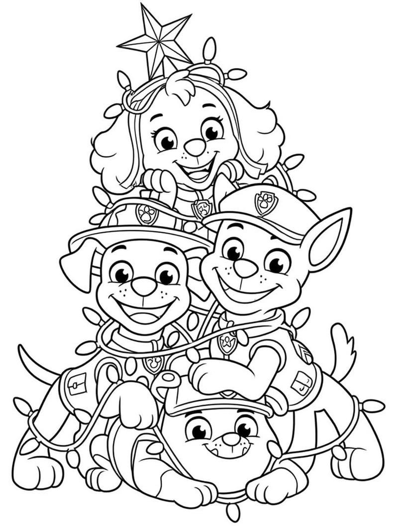 Mẫu tranh tô màu Paw Patrol phong cách vui nhộn