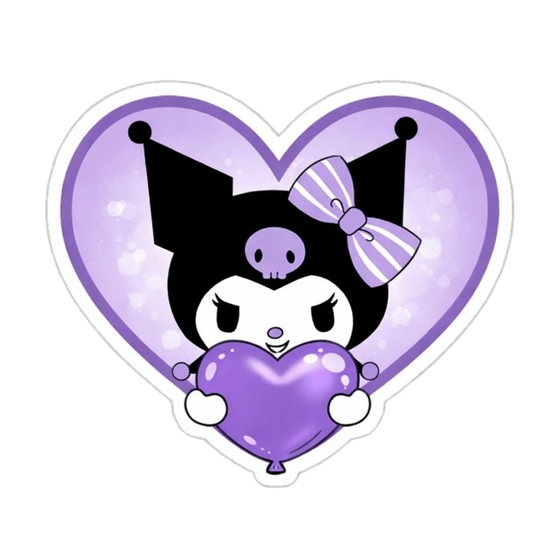 Nhãn dán kuromi cute với màu tím đen nổi bật