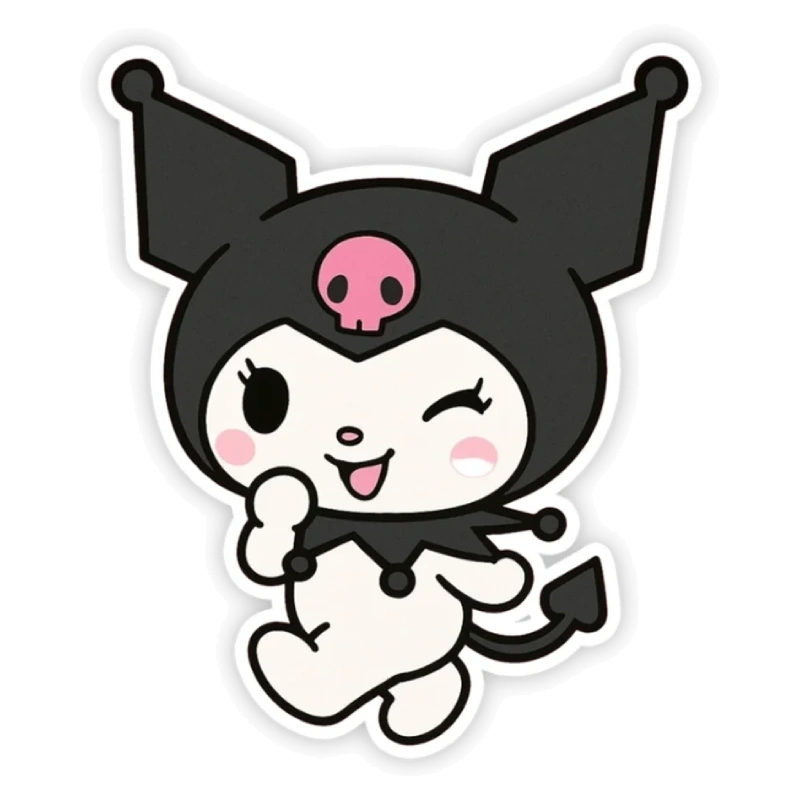 Nhãn dán kuromi với biểu cảm vui nhộn đáng yêu
