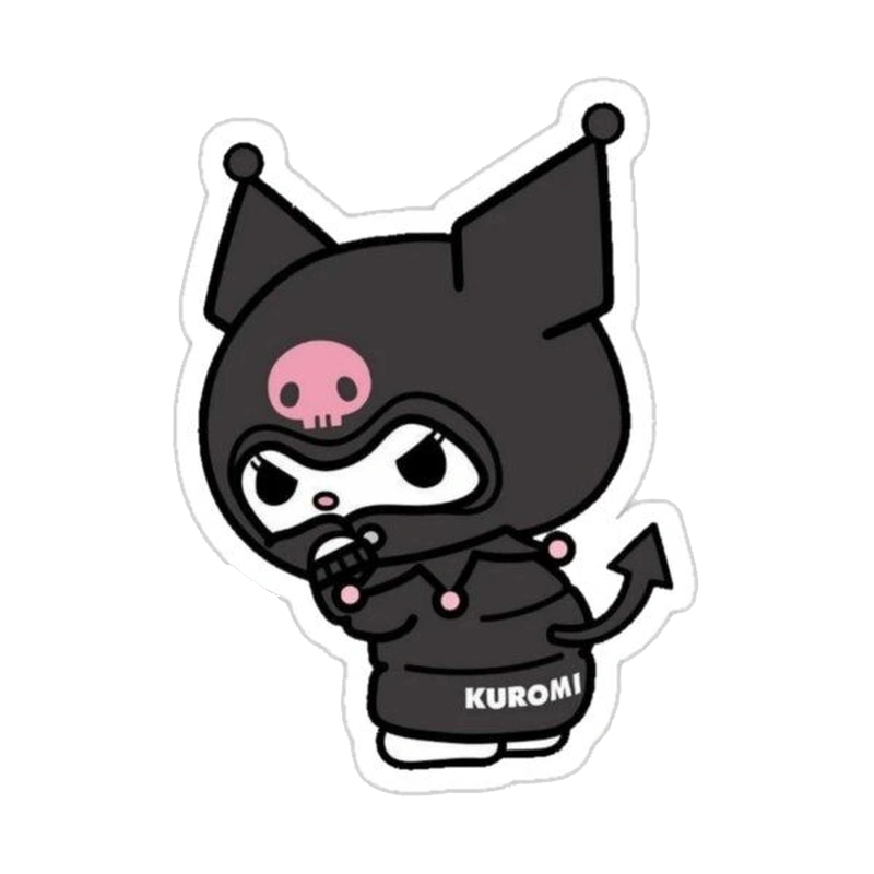 Nhãn dán kuromi với phong cách dễ thương cá tính