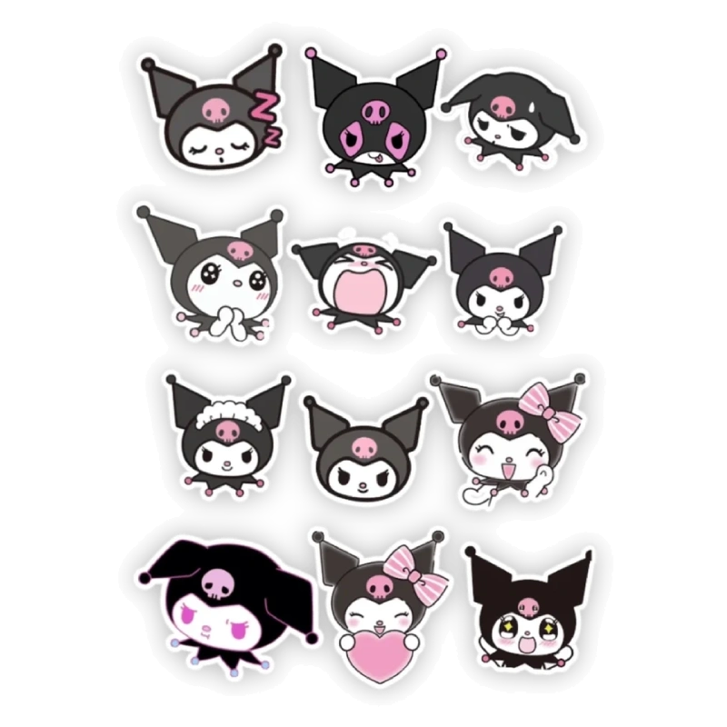 Nhãn dán kuromi với phong cách hoạt hình ngộ nghĩnh