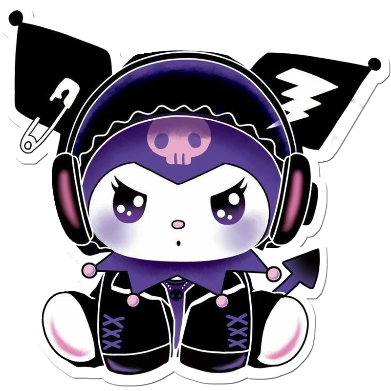 Nhãn dán kuromi với thiết kế đơn giản mà cuốn hút