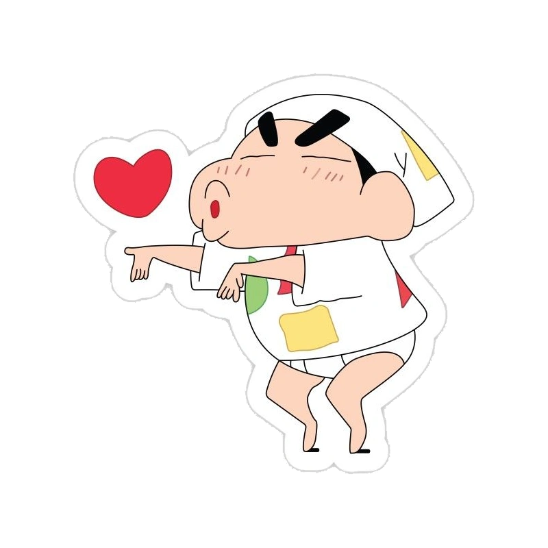 Nhãn dán shin cute với biểu cảm tinh nghịch đáng yêu
