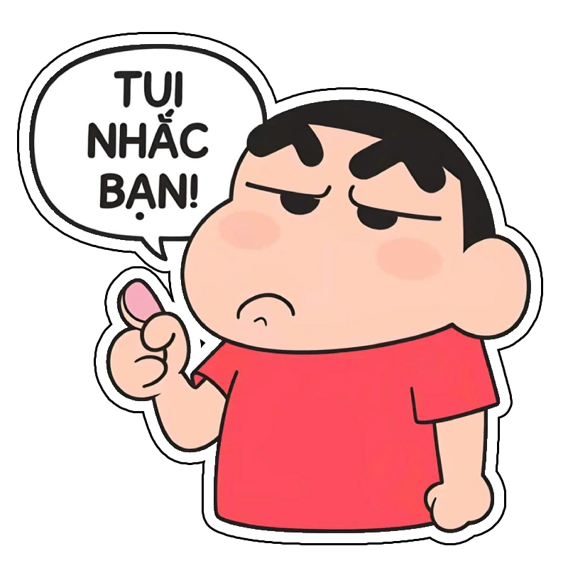 Nhãn dán shin messenger với phong cách vui nhộn đáng yêu