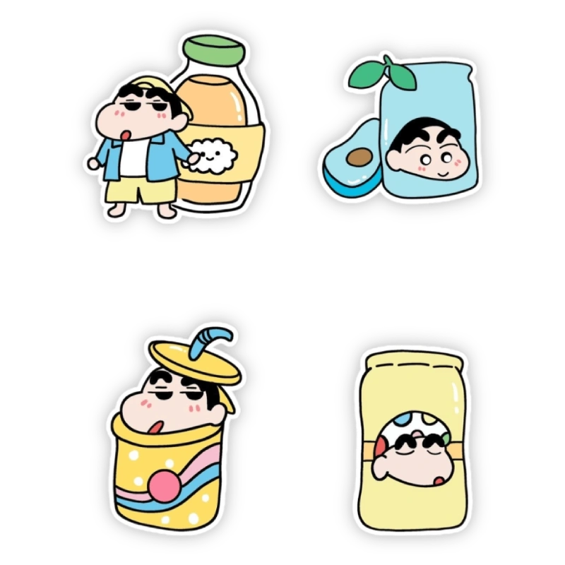 Sticker shin cậu bé bút chì với vibe hài hước nổi bật