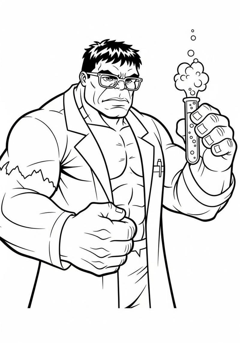 Thiết kế tranh tô màu Hulk nét vẽ cơ bản