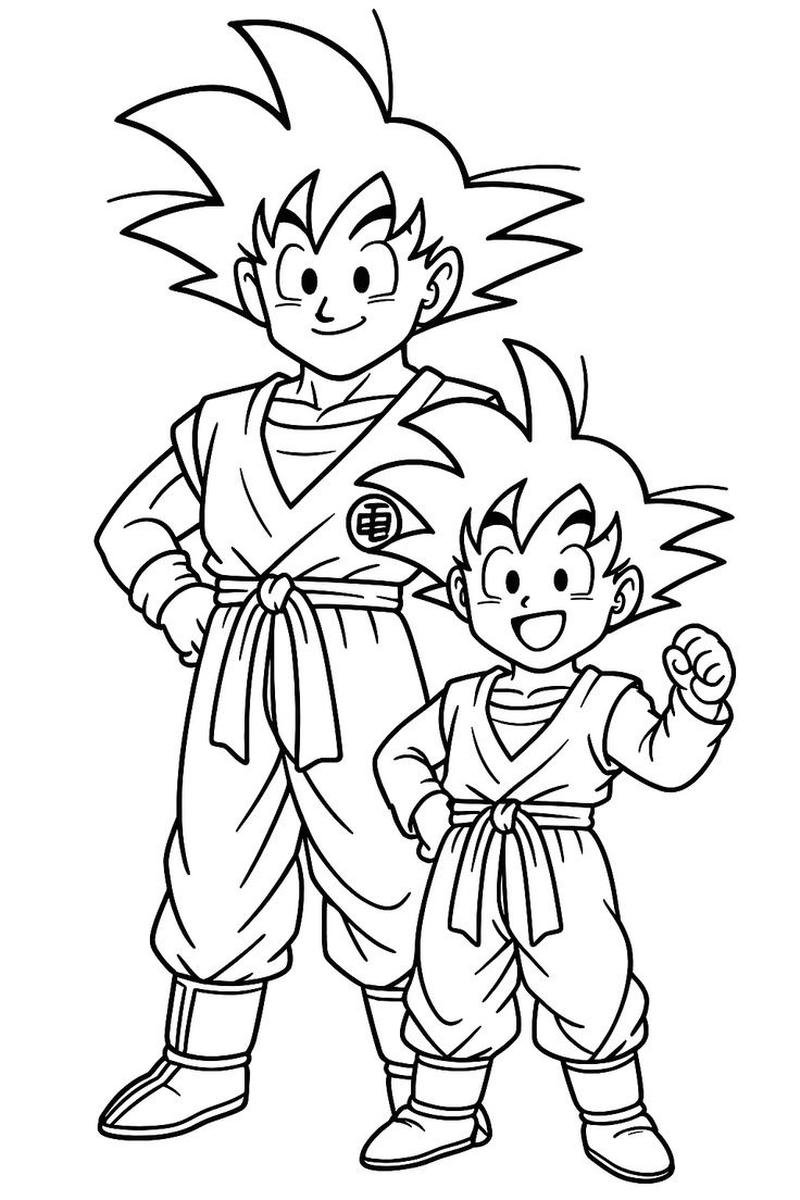 Thiết kế tranh tô màu Songoku phong cách chibi
