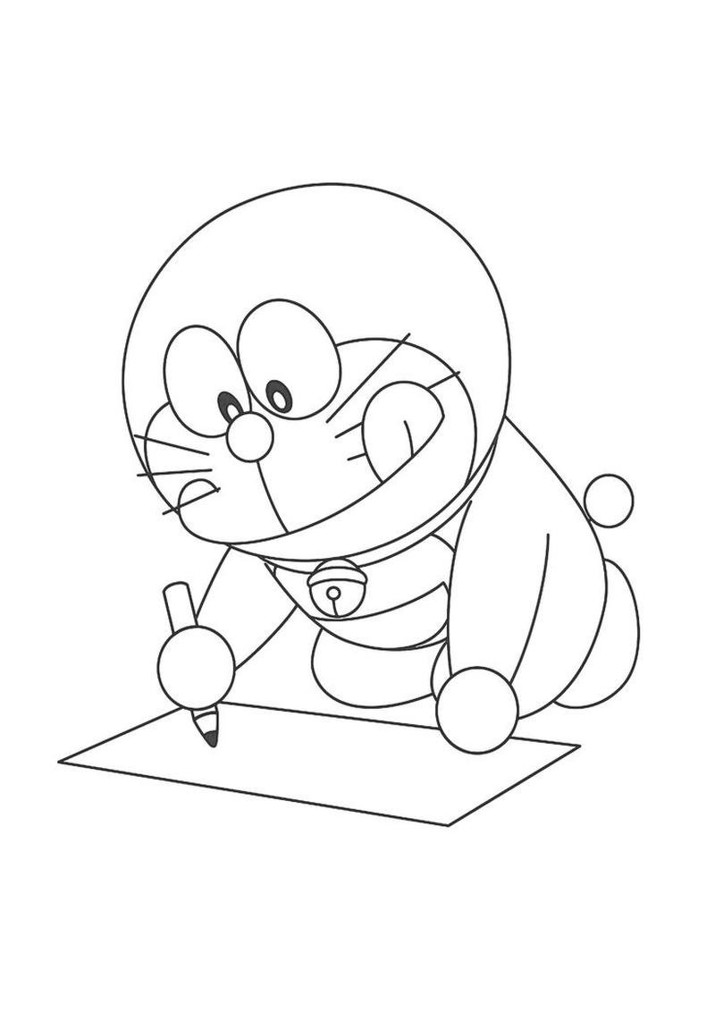 Tranh tô màu Doraemon phong cách chibi ngộ nghĩnh