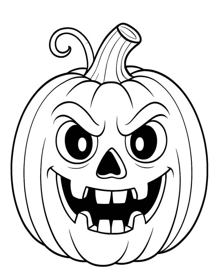 Tranh tô màu quả bí hallowen biểu cảm vui nhộn