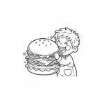 Tranh tô màu tranh tô màu hamburger cho bé