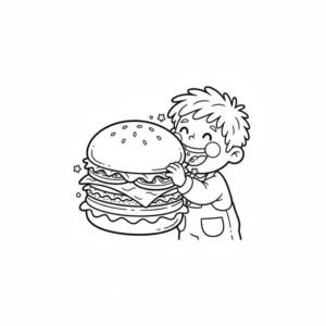 Tranh tô màu tranh tô màu hamburger cho bé