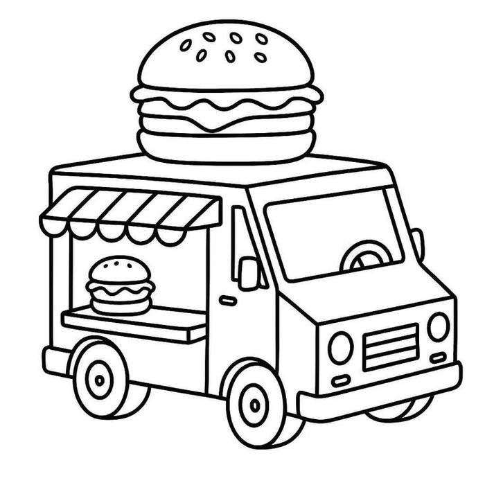 Tranh tô màu tranh tô màu hamburger dễ vẽ