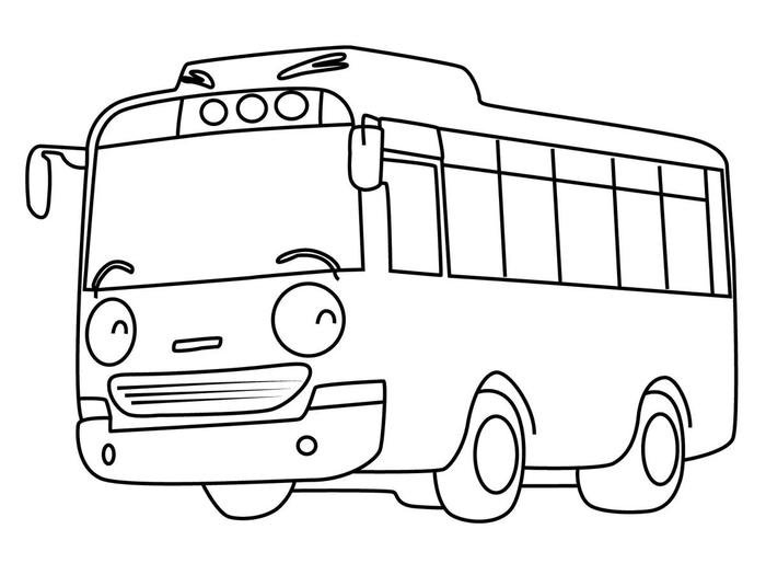 Tranh tô màu xe buýt cho bé tô