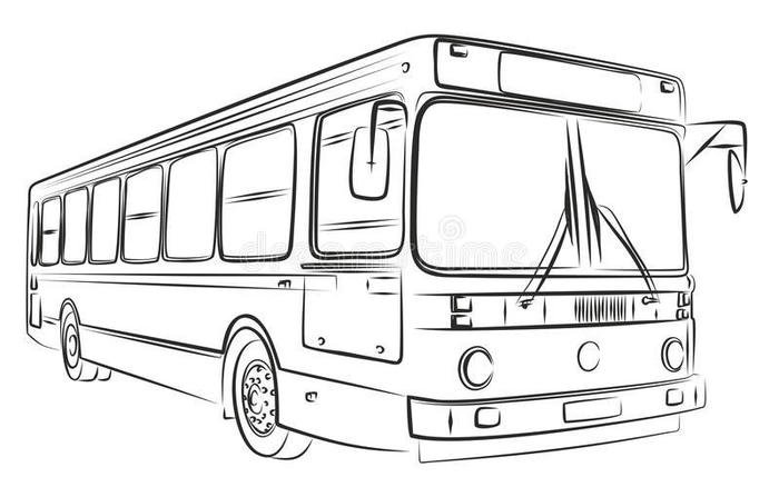 Tranh tô màu xe buýt cho học sinh