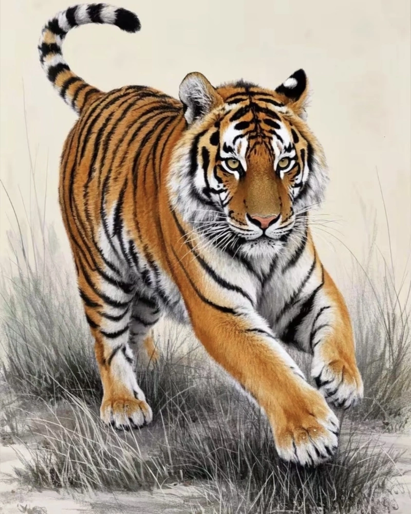Tranh vẽ con hổ trong không gian nghệ thuật hiện đại