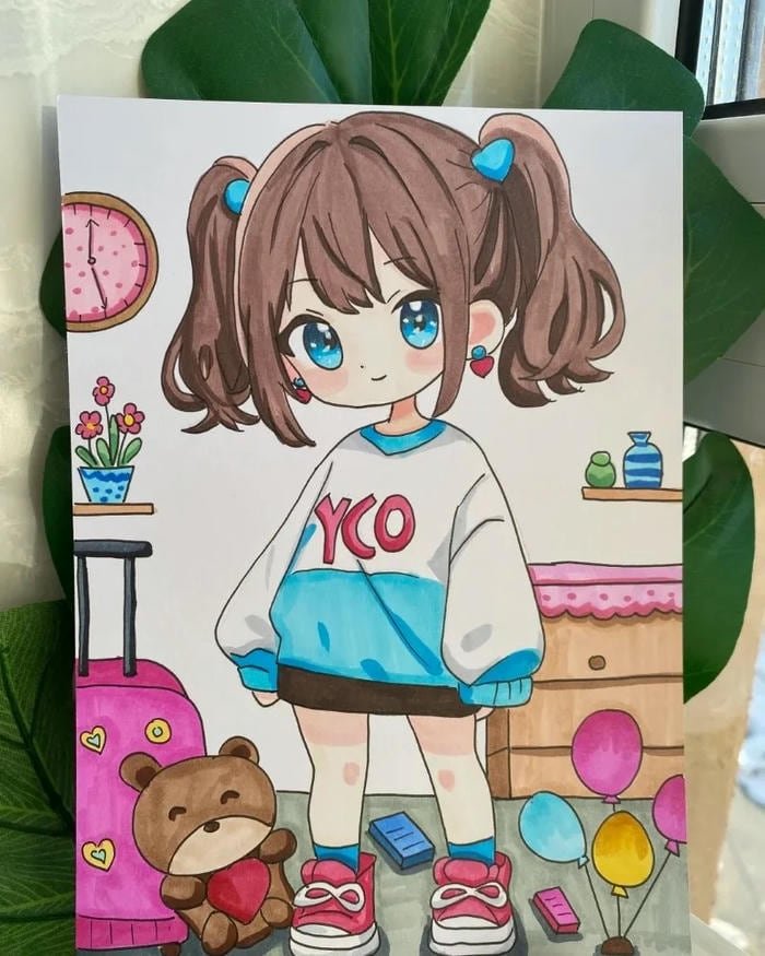 Vẽ tranh anime cute phong cách tươi mới