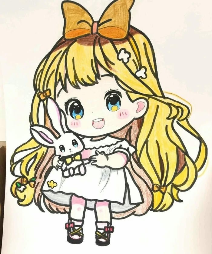 Vẽ tranh phong cách cute anime chibi