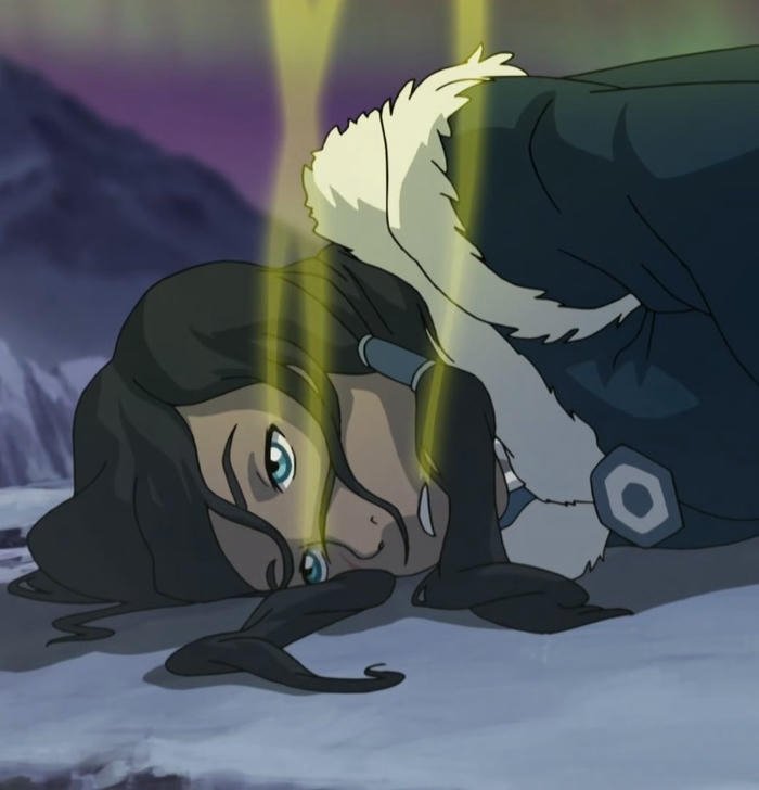 ảnh avatar Korra nền băng tuyết trắng lạnh