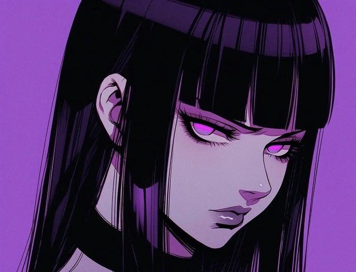 ảnh avatar anime cool môi khép thẳng