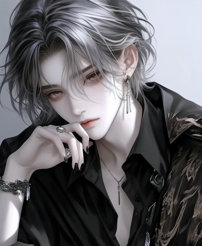 ảnh avatar anime cool nền tường xám