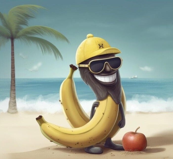 bức ảnh avatar chuối hài đội mũ vàng