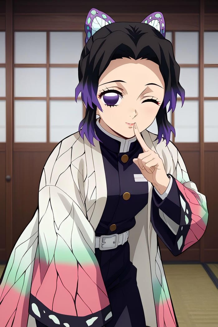 bức ảnh avatar shinobu nháy 1 mắt