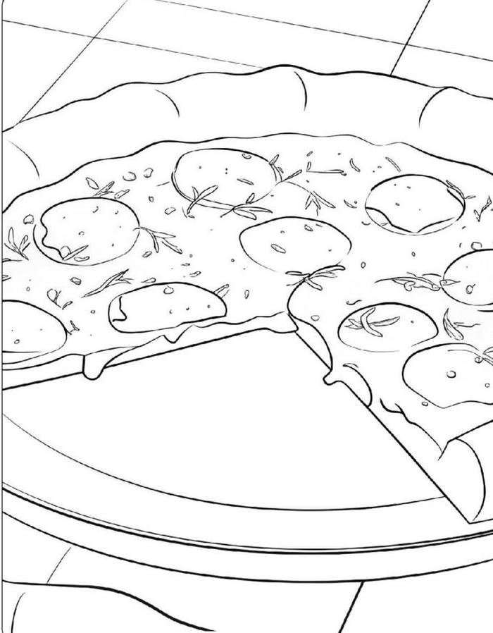 bức ảnh hình tranh tô màu bánh pizza viền phô mai