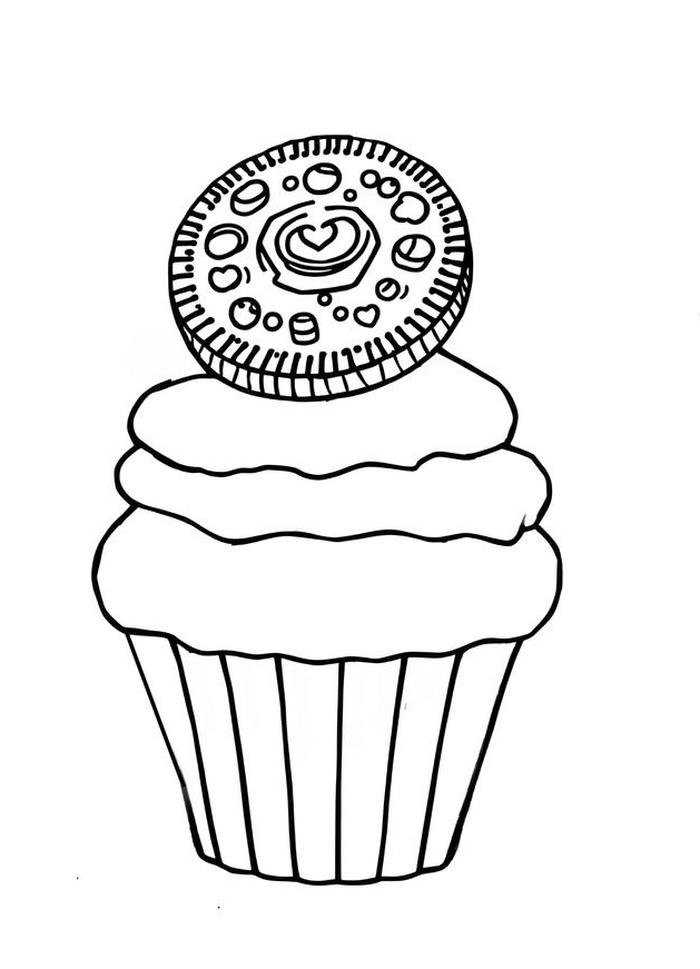 bức ảnh tô màu cupcake bánh quy