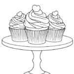 bức tranh tô màu cupcake đế cao