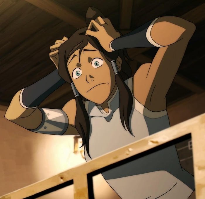 hình ảnh avatar Korra tay ôm đầu