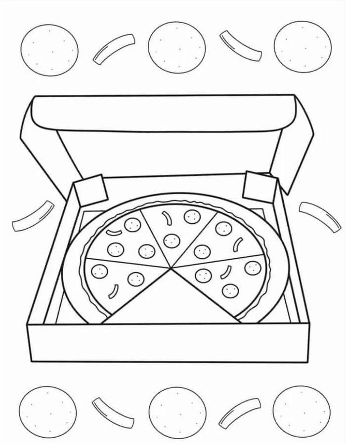 hình ảnh hình ảnh tranh tô màu bánh pizza đế mỏng