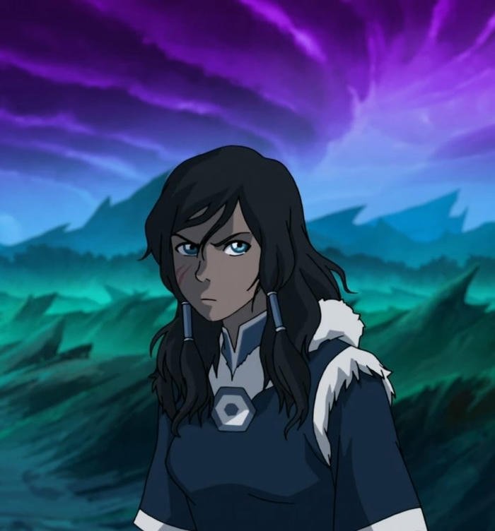 hình avatar Korra ánh sáng lam bao quanh