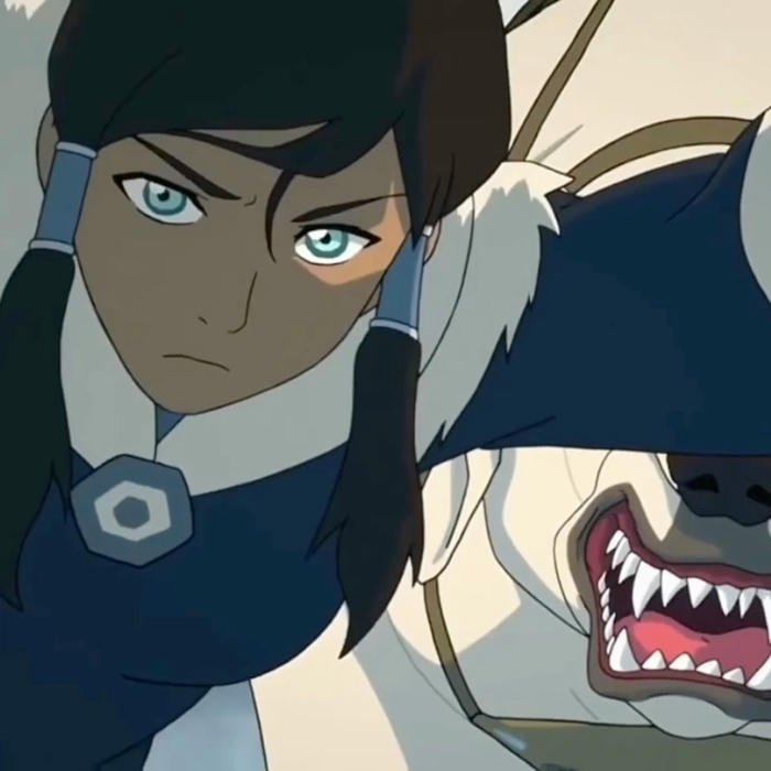 hình avatar Korra áo xanh lam viền trắng