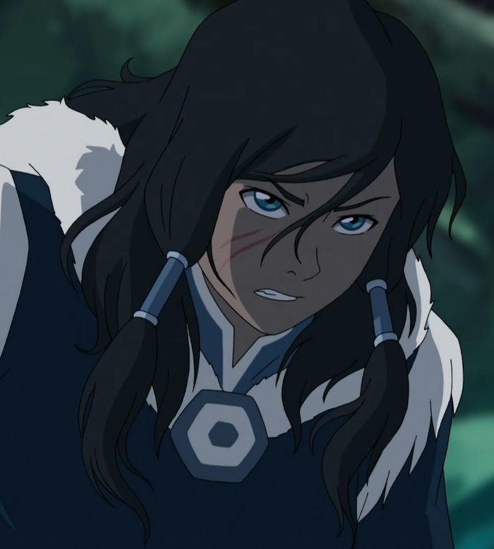 hình avatar Korra mắt mở to tập trung