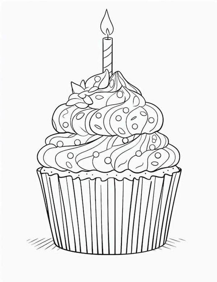 tranh tô màu tranh tô màu cupcake kem cao