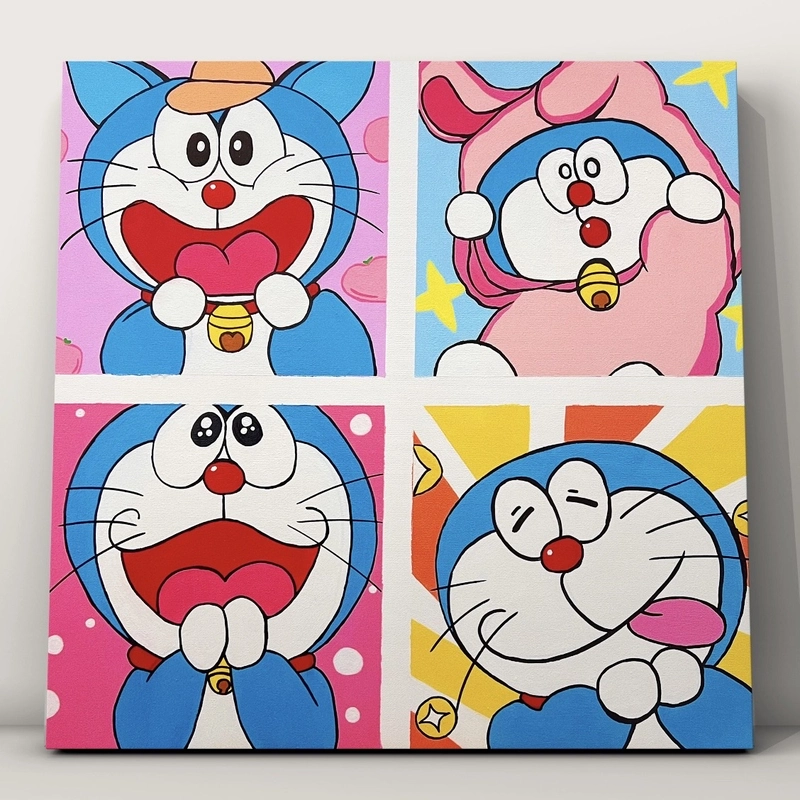 Ảnh Doraemon trong tranh vẽ phong cách hoạt hình đáng yêu