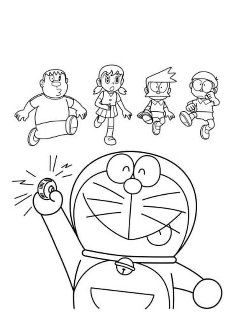 Ảnh minh họa Nobita dễ thương cho bé tô màu