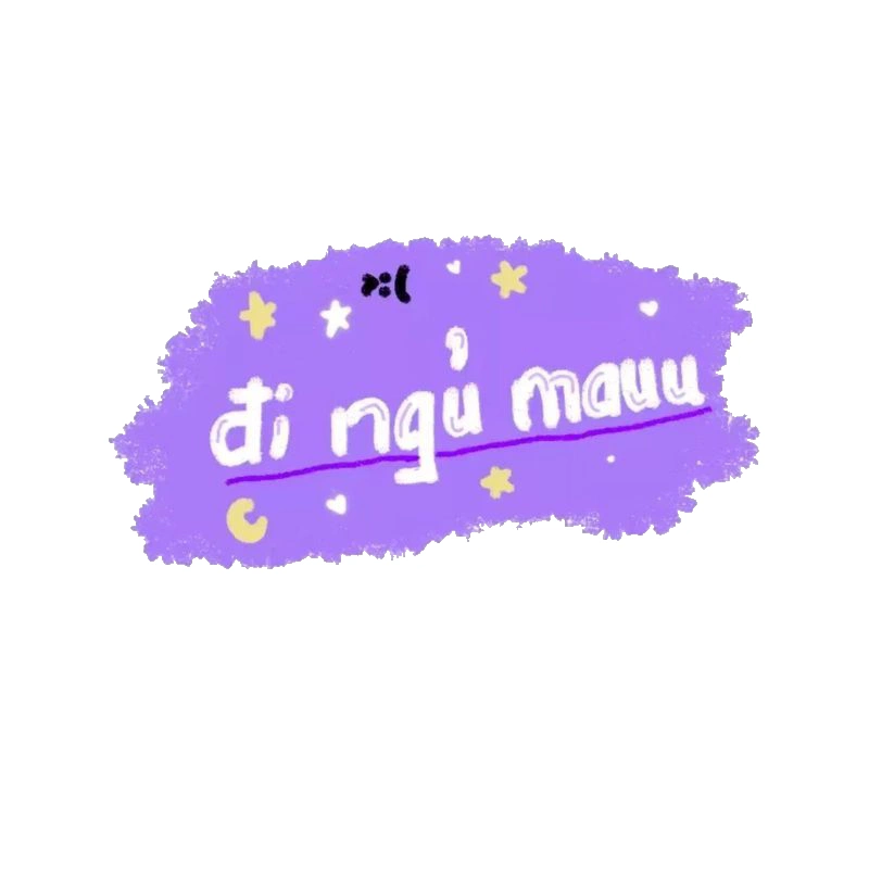 Ảnh sticker ngủ ngon cùng mèo cute ôm chăn đáng yêu