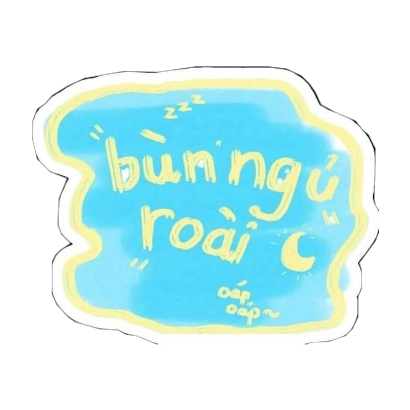 Ảnh sticker ngủ ngon với biểu cảm buồn ngủ dễ thương