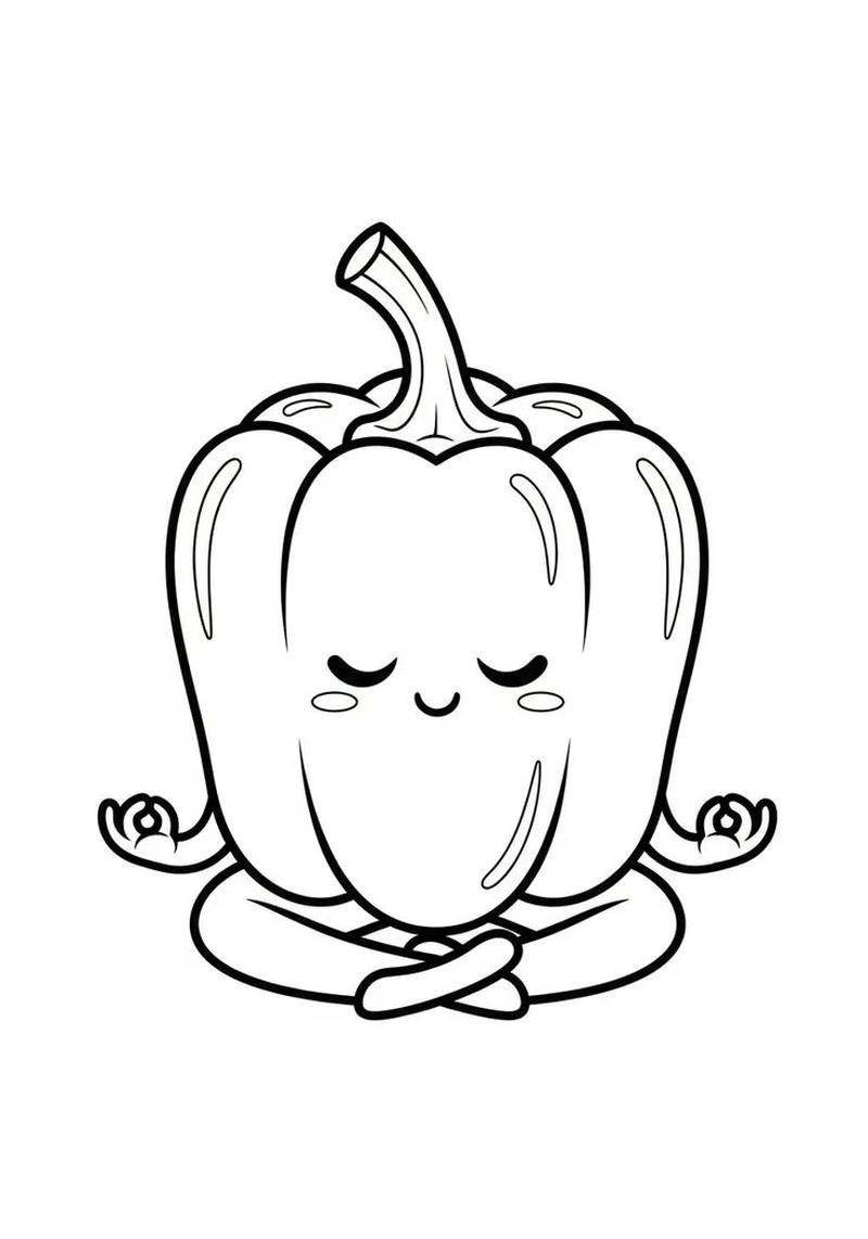 Ảnh tô quả ớt chuông ngồi thiền