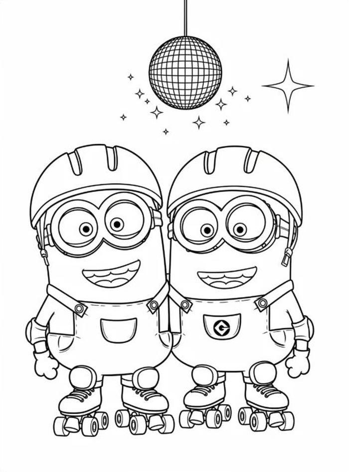 Ảnh tranh tô màu minion cùng bạn.