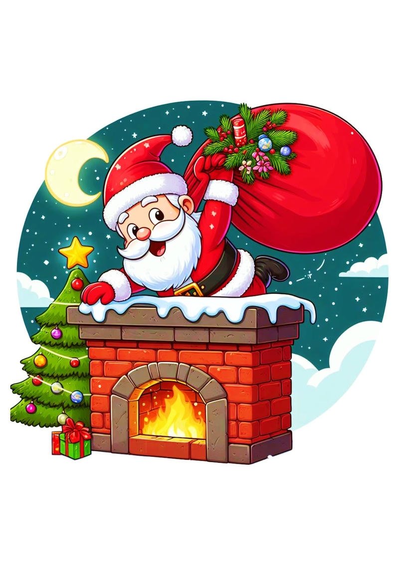 Avatar ông già Noel đội mũ đỏ viền trắng nổi bật