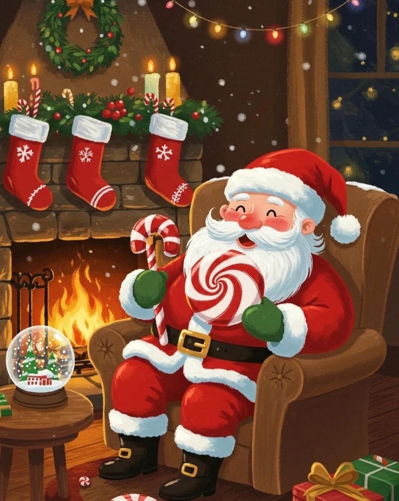 Avatar ông già Noel phong cách dễ thương cho mùa đông